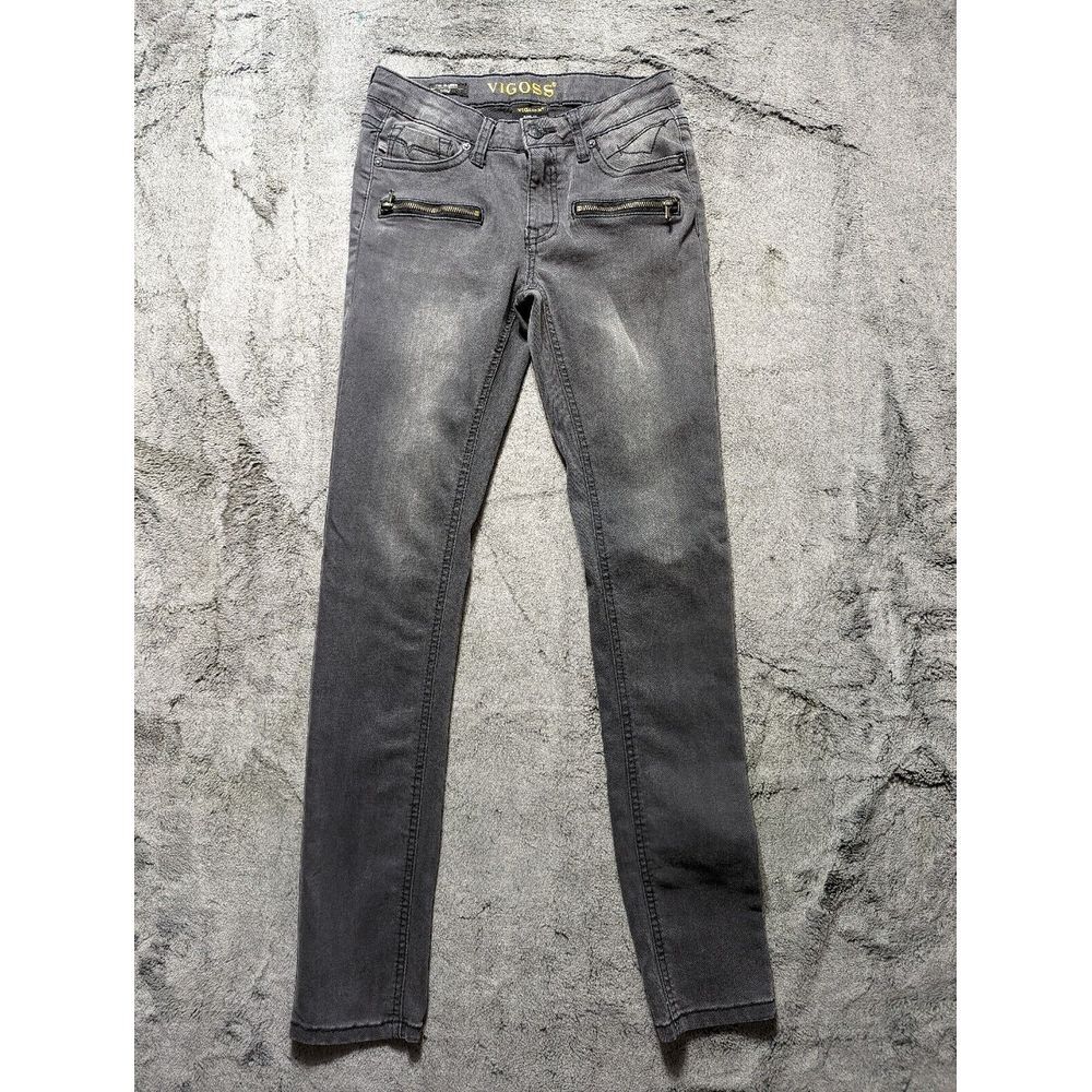 Vigoss The Jagger Skinny Jeans Youth Girls Size 14 Dark Gray Adjustable Waist